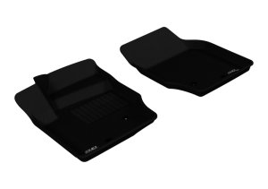 Volvo XC90 Floor Mats - Front - 3D MAXpider - KAGU Series, Carbon Fiber Embossed Pattern - Black - `03-`14